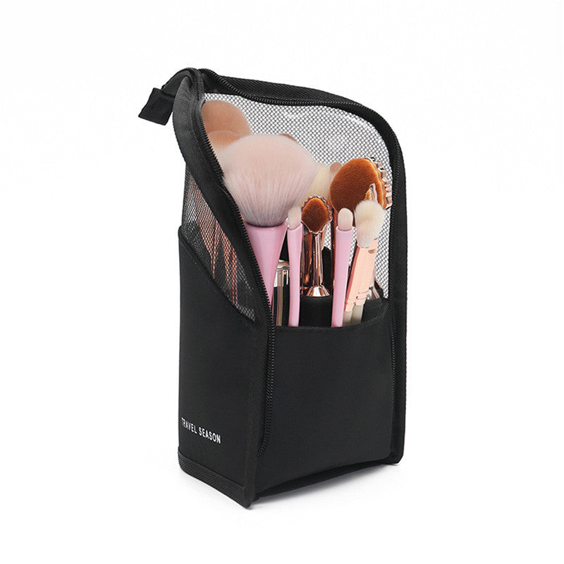 Makeup Brush Case – Waterproof Travel Holder Cup with Zipper, Stand & Foldable Design