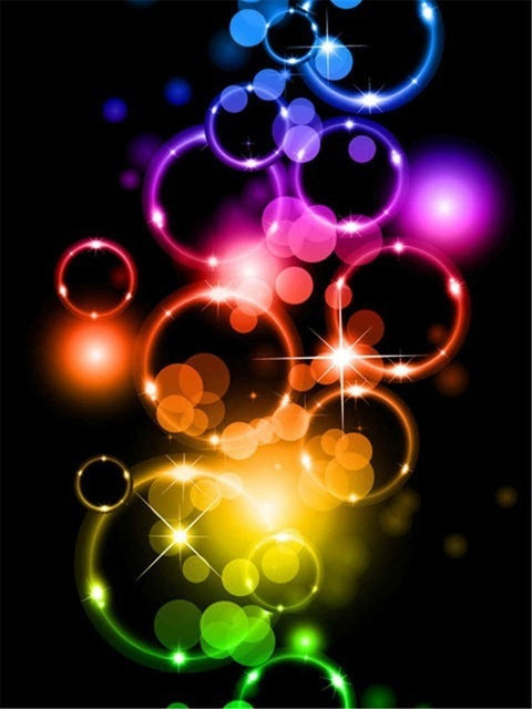 Colorful Bubble Diamond Round Wall Art Living Room Decorative Painting