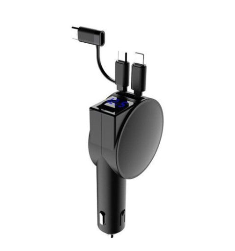 Two-Wire Retractable 60W Fast Charging Car Charger – Quick & Efficient Charging