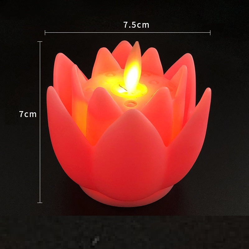 Temple Buddha Front Lotus Lamp Tribute LED Electronic Flower Shape Candle Light