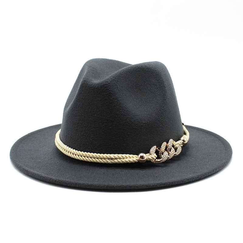 British Vintage Woolen Fedora Hat for Women in Multiple Colors