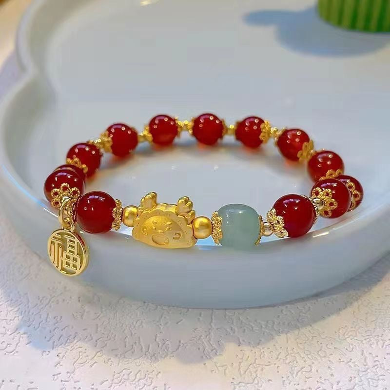 Niche Girlfriends Ice Crack Floral Glazed Bracelet