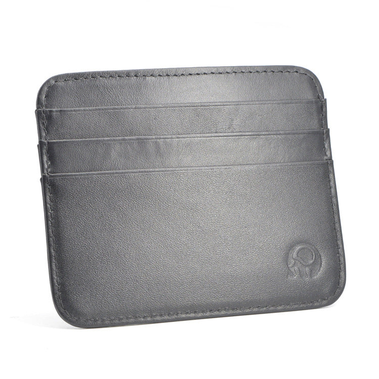Slim Cowhide Leather Card Holder Unisex Oil Wax Finish