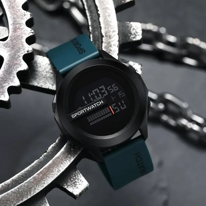 Sporty Digital Luminous Watch Silicone Strap Unisex Kids