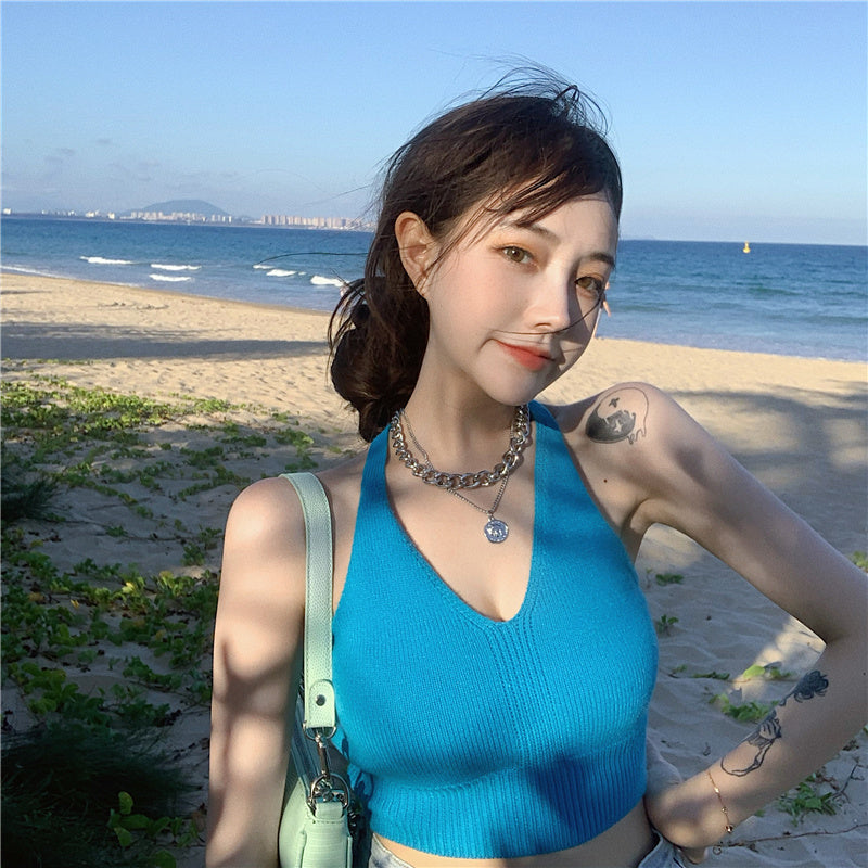 Short Sleeveless Knitted Camisole Summer Women