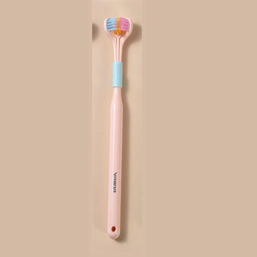 Three-Sided Macaron Soft Bristle Toothbrush – Deep Clean, Safe & Portable