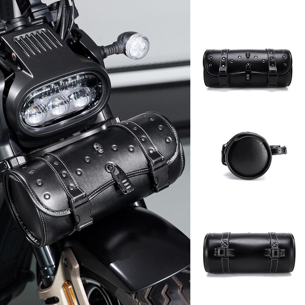 Unisex Punk Retro PU Motorcycle Pannier Bag Saddle Pro