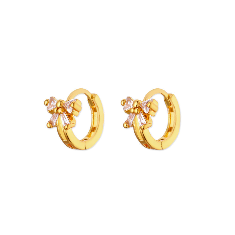 Exquisite Geometric Inlaid Zircon Earrings