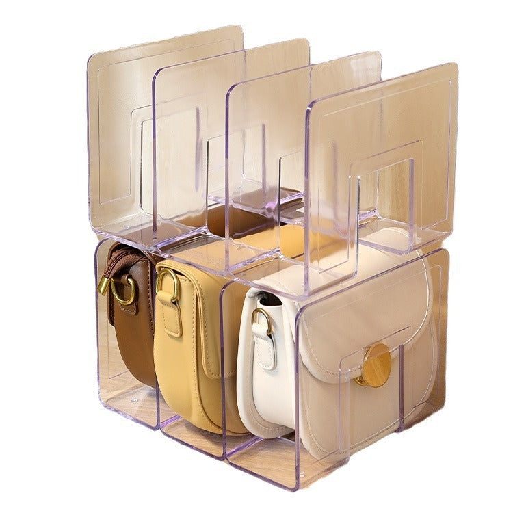Handbag Storage Rack with Partition – Wardrobe Organizer Box