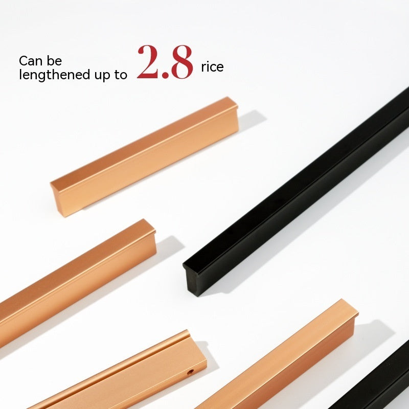 Cabinet Door Black Metal Handle One-word Lengthened