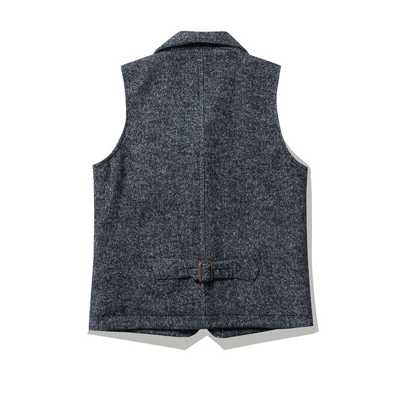 Retro British Style Coarse Wool Coat