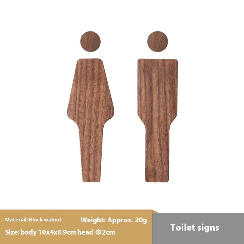 Solid Wood Men's And Women's Bathroom Signs Wooden Bathroom Signs