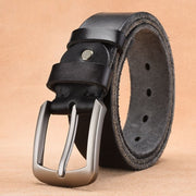 Men’s Leather Belt with Pin Buckle – Classic Durable Design