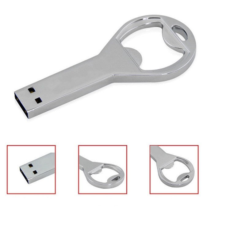 Metal Bottle Opener USB Flash Drive – Keychain, USB 3.0, 16–128GB