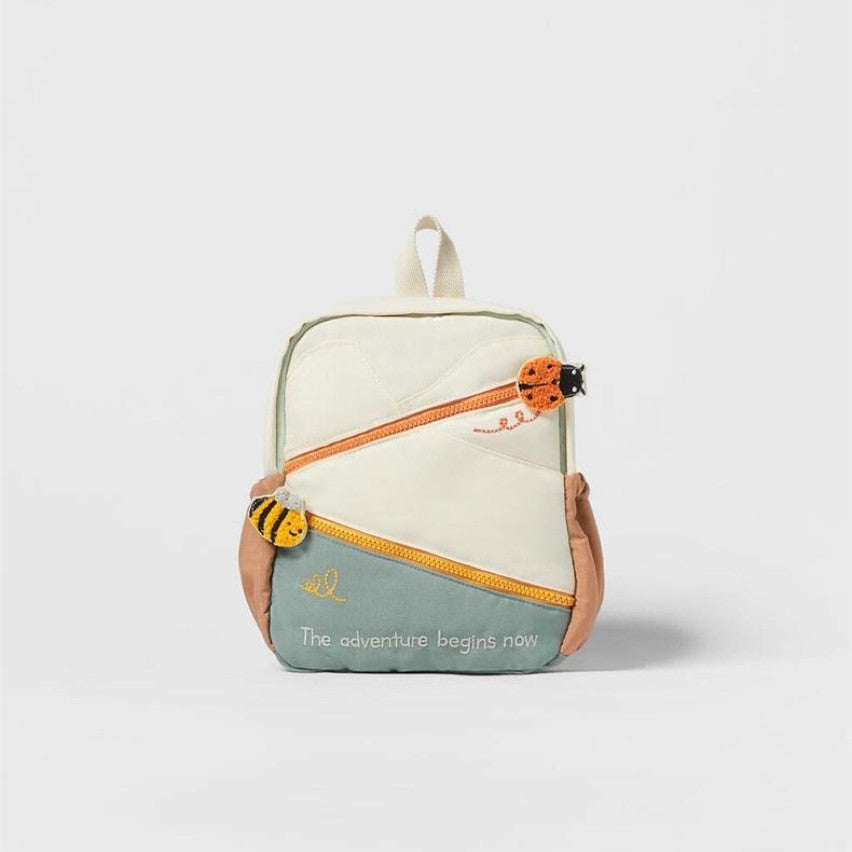 Kids Canvas Backpack With Animal Print Color Matching