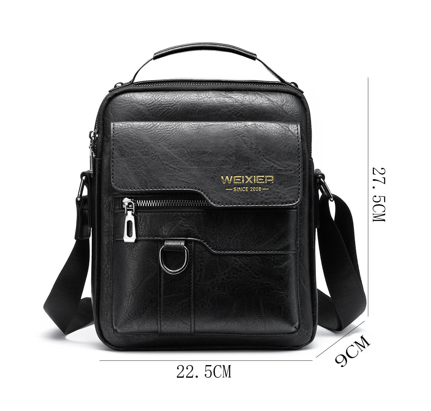 Mens Retro PU Leather Messenger Bag Crossbody Flap Backpack