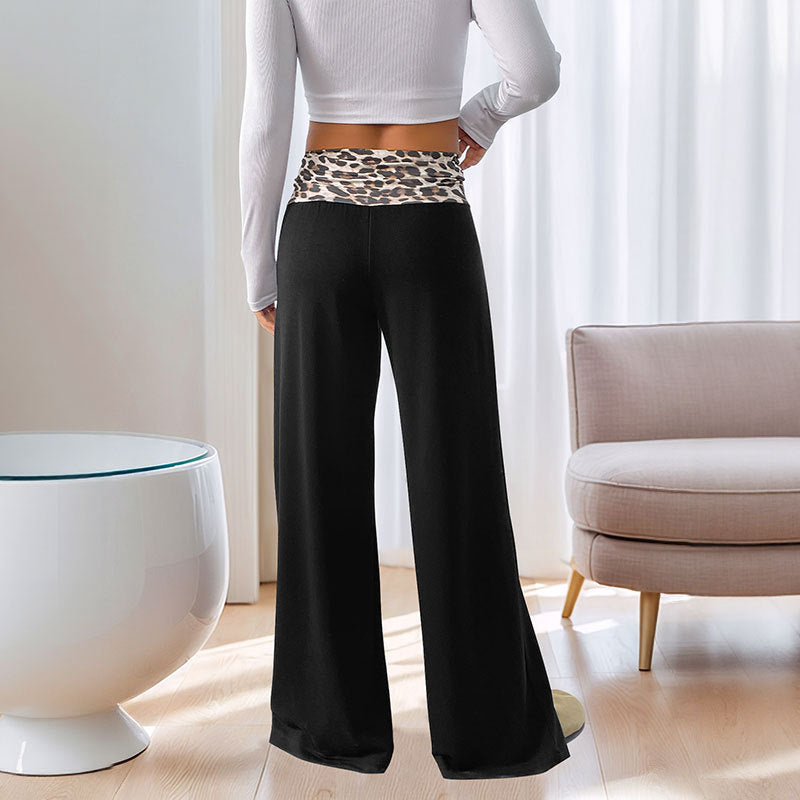 Low Waist Straight Leg Black Pants – Women’s Casual Polyester Trousers