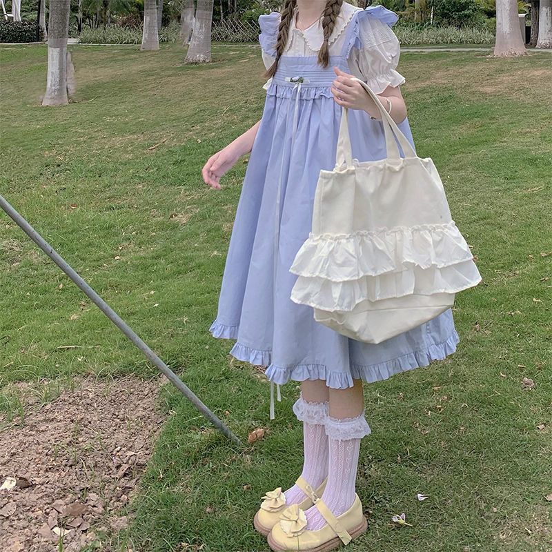 Little Flying Sleeve Sleeveless Suspender Dress