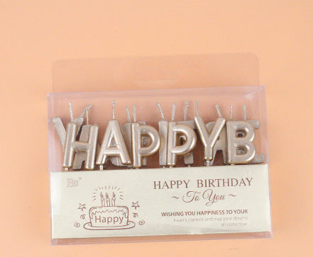 Tuhao Gold Letter Birthday Cake Candle Decoration