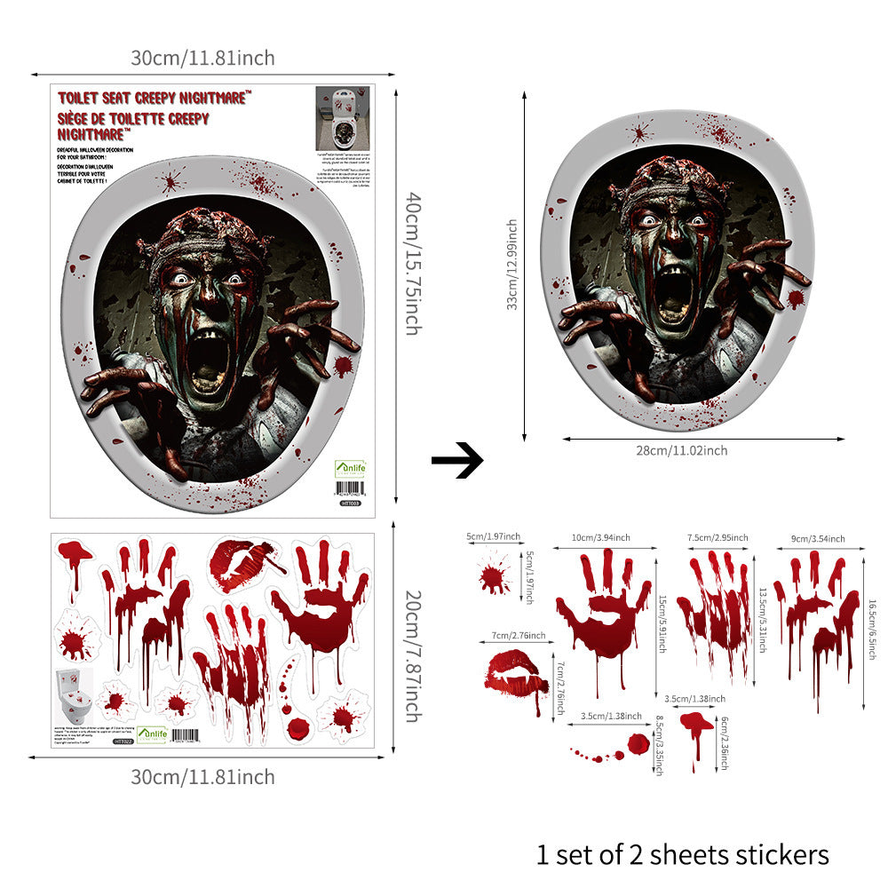 Theme Restaurant Halloween Series Midnight Return To The Soul Toilet Horror Toilet Sticker