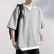 Men's Henry Collar Short Sleeve Relaxed Fit Poly Blend