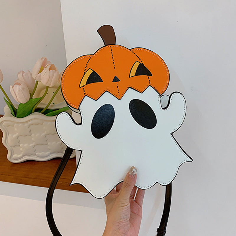 Halloween 3D Cartoon Pumpkin Ghost Bag – Creative Crossbody Shoulder Purse