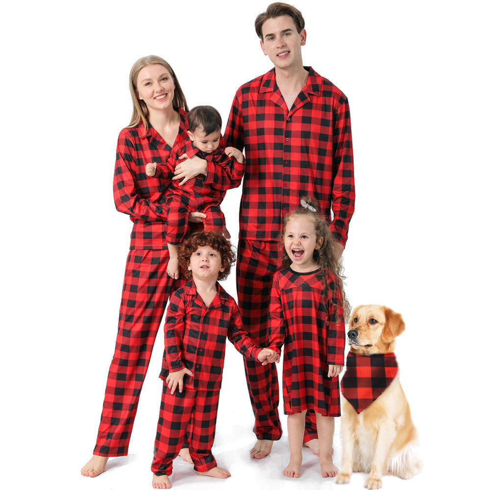 Fashion Printed Family European And American Pajamas Set Family Wear