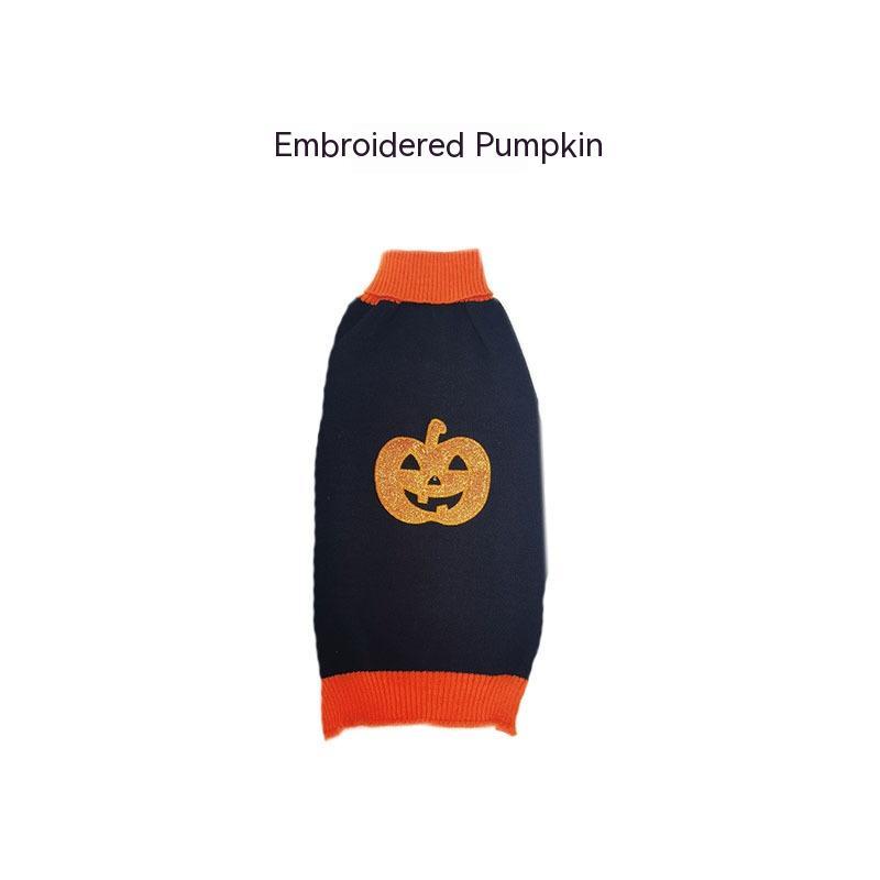 Halloween Dog Sweater – Warm Pet Costume Outfit for Teddy Dogs and Small Breeds