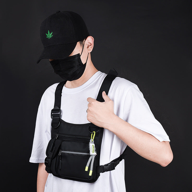 Men's Chest Vest Bag Solid Oxford Cloth Reflective Pouch