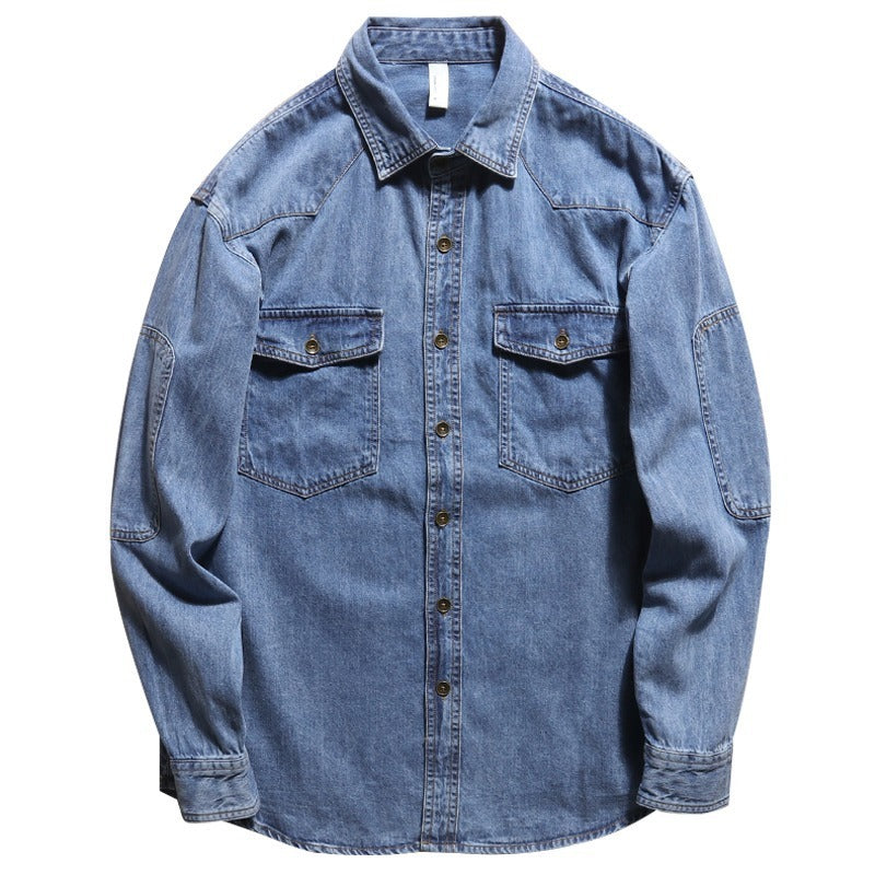 Loose Fashion Brand Long Sleeve Denim Shirt Couple Thin Top