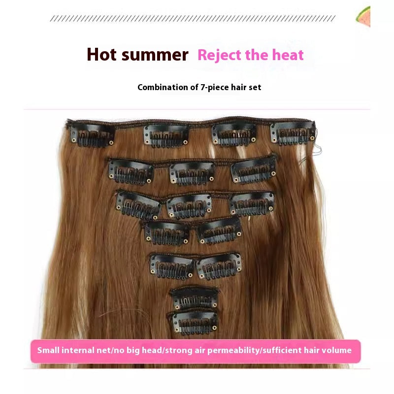 16 Card Seven-piece Hairpiece Clip Wig Beauty Chemical Fiber Wig Set Hair Extension