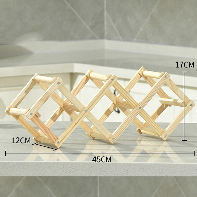 Folding Solid Wood Wine Rack – Decorative Portable Bottle Holder