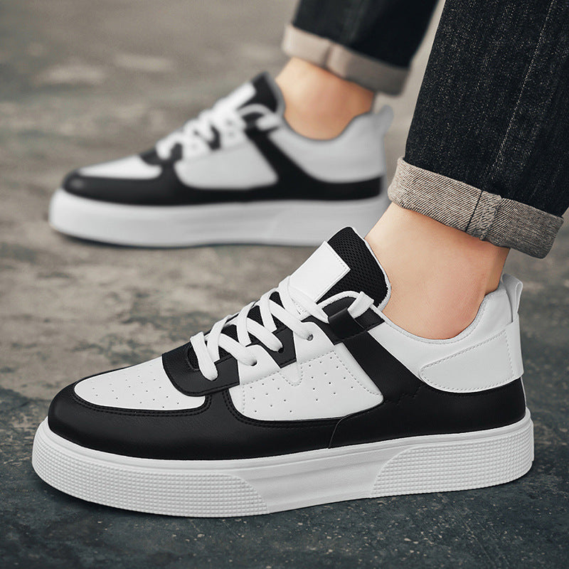 Unisex Plaid Pattern Board Shoes Breathable PU Leather