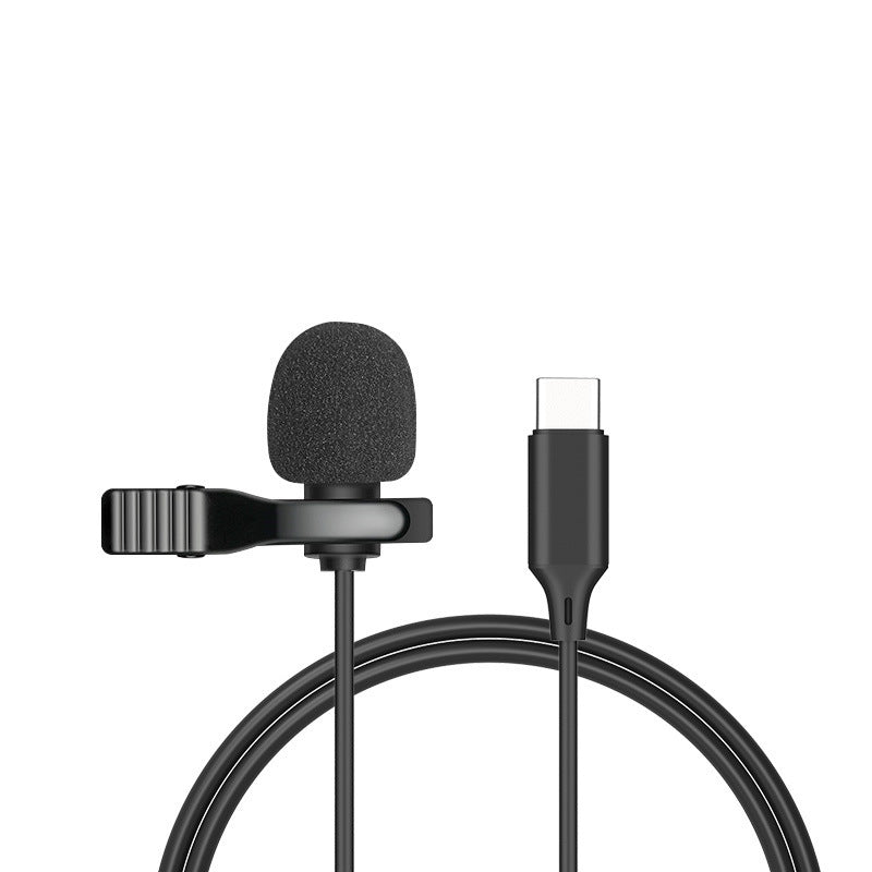 Metal Lavalier One-point Two-amplifier Microphone Mini Live Recording Collar Clip Earphone Microphone