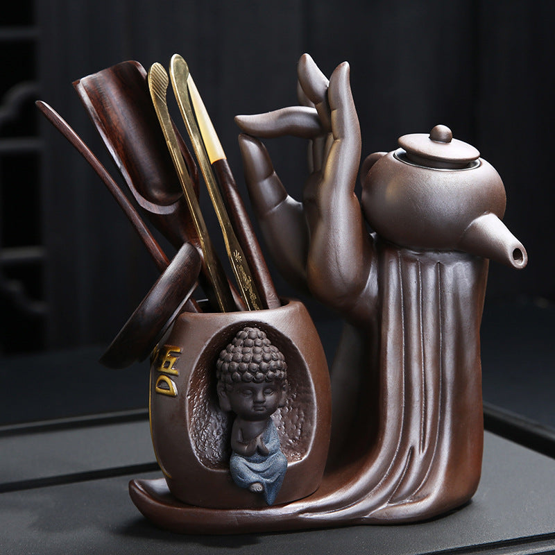Ebony Ceremony Utensils Purple Sand Tea Set