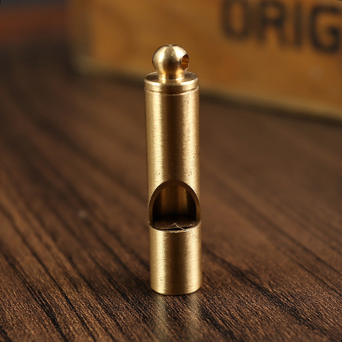 Outdoor Metal Brass Whistle Keychain Pendant