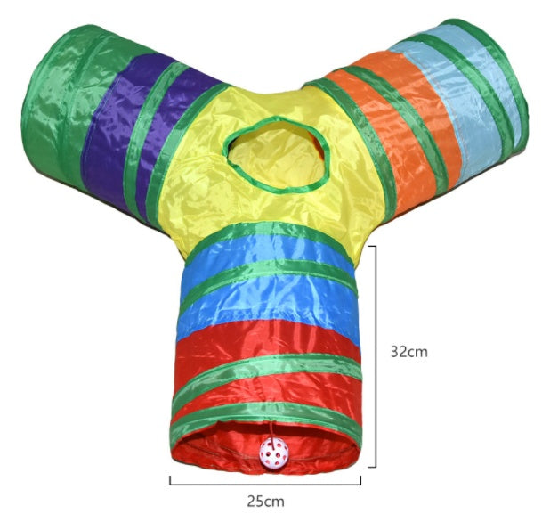 Pet Tunnel Cat Rainbow Interactive Toy