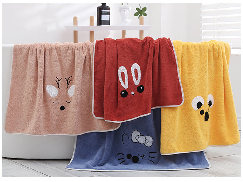 Cute Animal Cartoon Men And Women Household Korean Gifts Coral Fleece Bath Towel