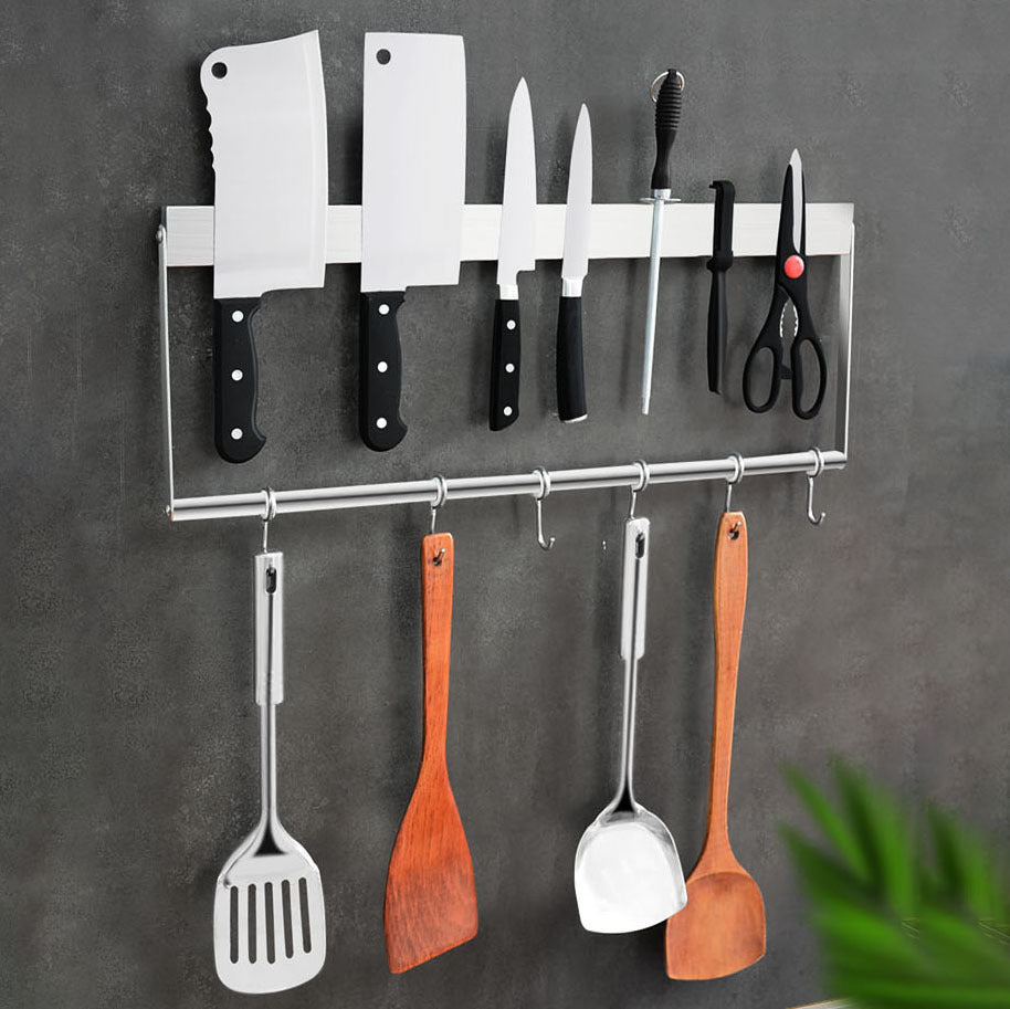 Wall-Mounted Kitchen Knife Storage Rack – Space-Saving Organizer with Strong Adhesive