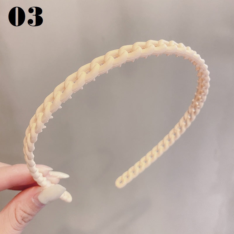 Simple Serrated Non-slip Solid Color Hair Headband