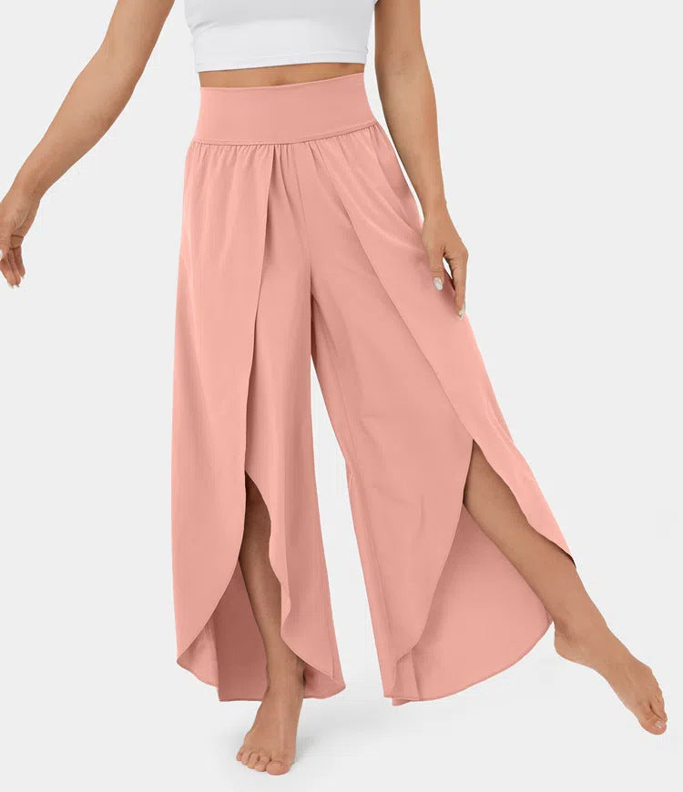 High Waist Cropped Casual Pants – Solid Color Loose Fit