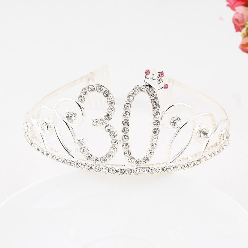 Creative Diamond Alphabet Headdress Birthday Hair Accessories