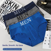 Men's Polyester Briefs Breathable 3D Text Pattern Mid Rise