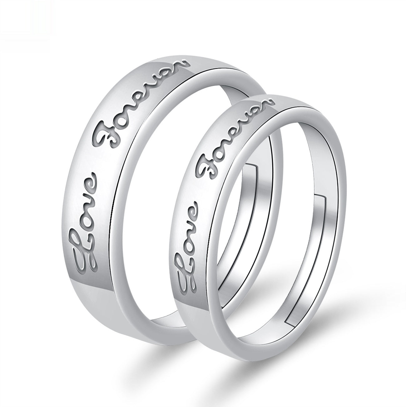 Elegant Crown-Shaped Moissanite Electroplated Copper Couple Rings Set