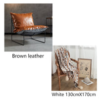 Brown leather suit A