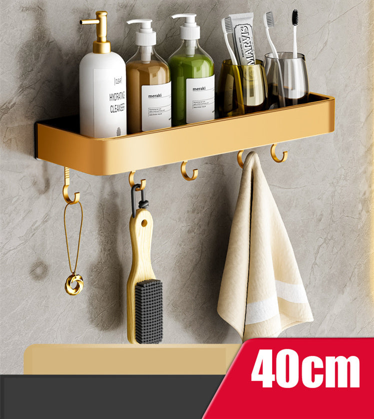 Perforated Bathroom Towel Storage Rack – Wall-Mounted, Drilled Installation