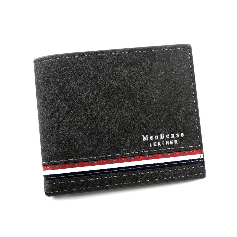 Men's Slim PU Leather Silk Wallet with Letter Pattern