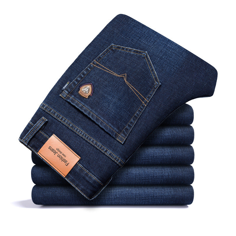 Fleece-Lined Loose Straight Jeans – Plus Size Men’s Warm Winter Pants