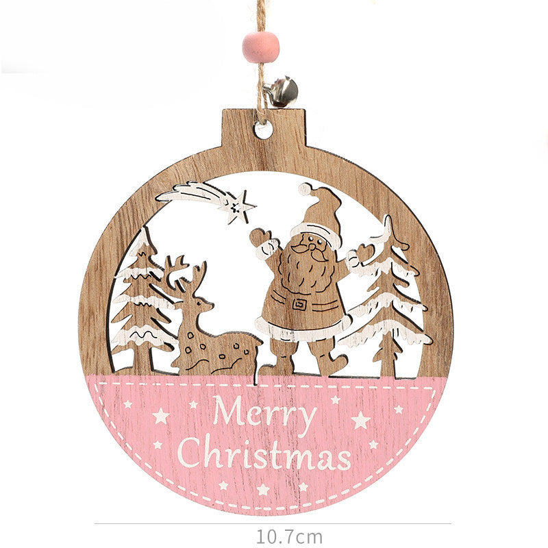 Christmas Tree Decoration Wooden Five-pointed Star Pendant