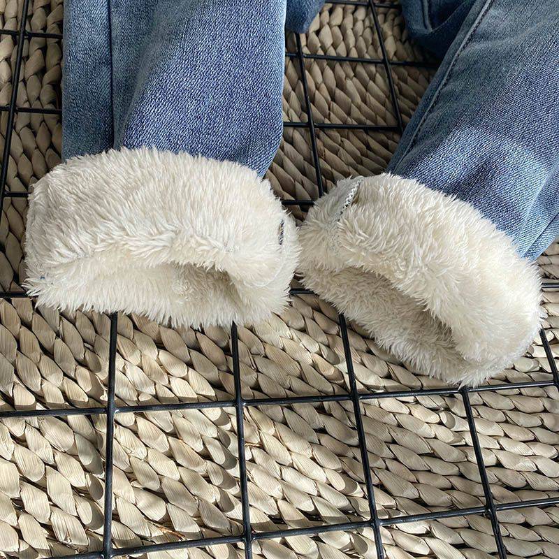 Women’s Thick Fleece-Lined Jeans – Winter Warm (Lamb Fleece), High-Stretch